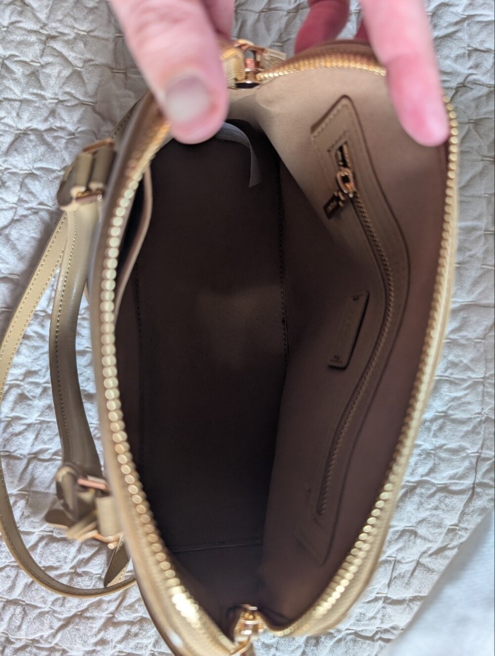 Pedro Beige Leather Dome Satchel - Picture 5 of 8